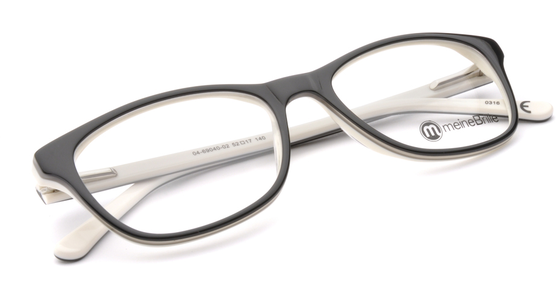 meineBrille 04-69040-02, Schwarz/Creme liegend - Ansicht 8
