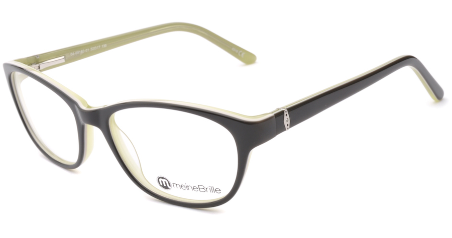 meineBrille 04-69180-01, Schwarz/Hellgrün links
