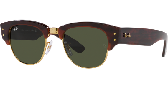 Ray-Ban Mega Clubmaster RB0316S Glänzendes Schildpatt auf Gold/Grün 990/31 - Ansicht 2