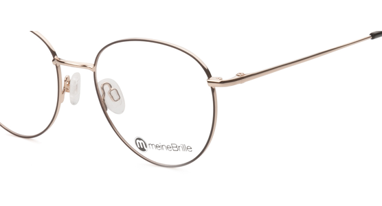 meineBrille 04-96090-02, Braun Matt/Gold Glänzend nah - Mening 4