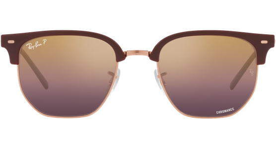 Ray-Ban New Clubmaster RB4416 Glänzendes Bordeaux auf Rotgold 6654G9 - Ansicht 13