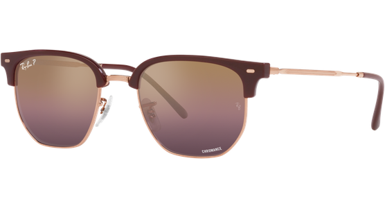 Ray-Ban New Clubmaster RB4416 Glänzendes Bordeaux auf Rotgold 6654G9 - Ansicht 2