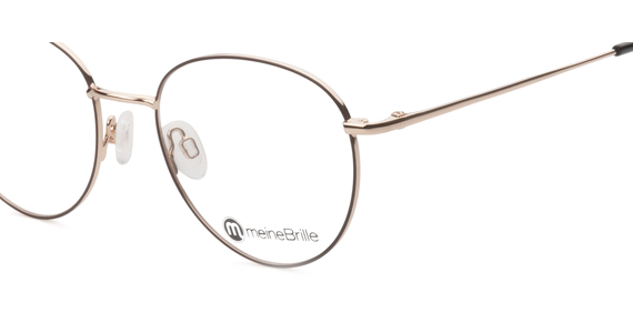 meineBrille 04-96090-02, Braun Matt/Gold Glänzend nah - Mening 4