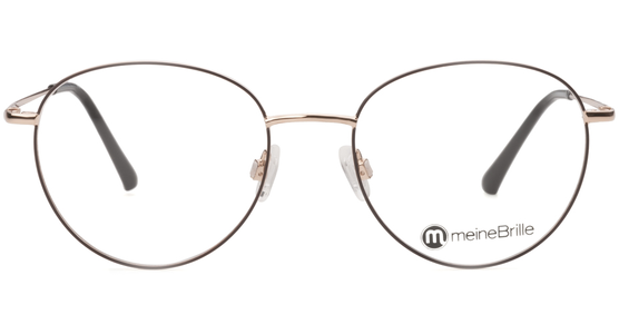 meineBrille 04-96090-02, Braun Matt/Gold Glänzend front - Mening 3