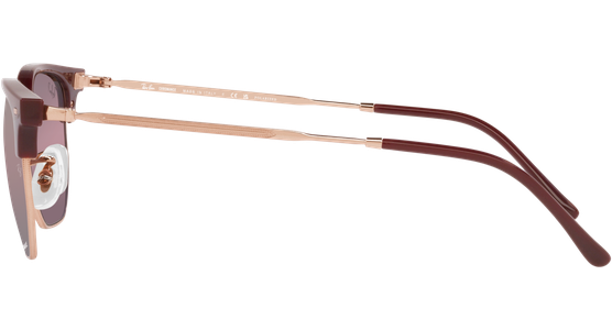 Ray-Ban New Clubmaster RB4416 Glänzendes Bordeaux auf Rotgold 6654G9 - Ansicht 4