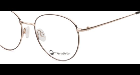 meineBrille 04-96090-02, Braun Matt/Gold Glänzend nah - Mening 4