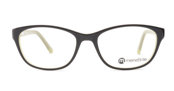 meineBrille 04-69180-01, Schwarz/Hellgrün front - Mening 3