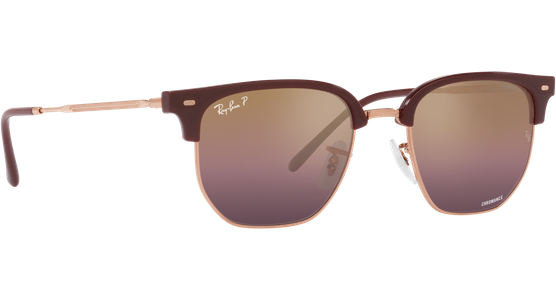 Ray-Ban New Clubmaster RB4416 Glänzendes Bordeaux auf Rotgold 6654G9 - Ansicht 12