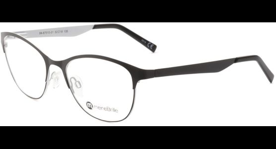 meineBrille 04-87010-01, Schwarz/Weiß Matt links - Ansicht 2