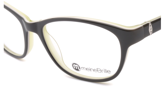 meineBrille 04-69180-01, Schwarz/Hellgrün nah - Mening 4