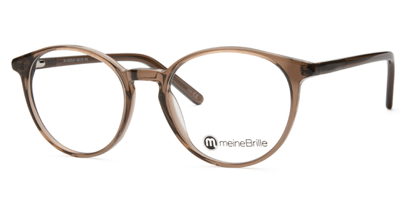 meineBrille 04-12070-01, Braun transparent glänzend Schräg links - Mening 2
