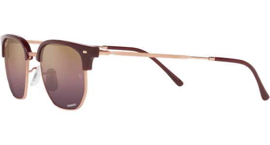 Ray-Ban New Clubmaster RB4416 Glänzendes Bordeaux auf Rotgold 6654G9 - Ansicht 3