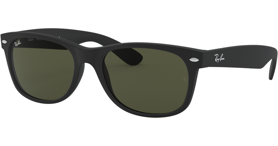Ray-Ban RB2132 New Wayfarer Classic Matt Schwarz / Grün 622 55