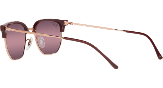 Ray-Ban New Clubmaster RB4416 Glänzendes Bordeaux auf Rotgold 6654G9 - Ansicht 5